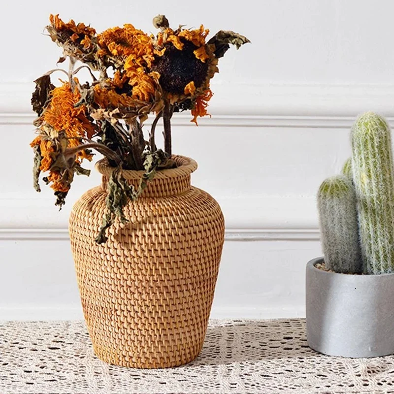 Wicker Basket Rattan Hanging F - đánh giá và giá Rattan Plant Basket